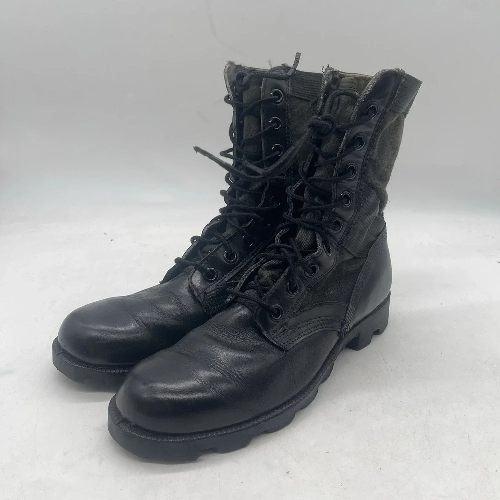 Vintage RO-SEARCH Jungle Spike Boots Mens 8.5 R Vietnam Speed Lace Black